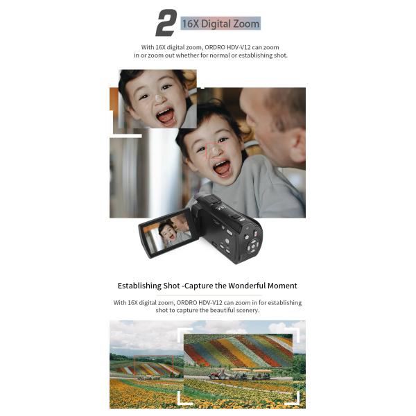 Vlog 4k Digital Video Camera Home Camcorder Film 1080P HD With Infrared Night Vision