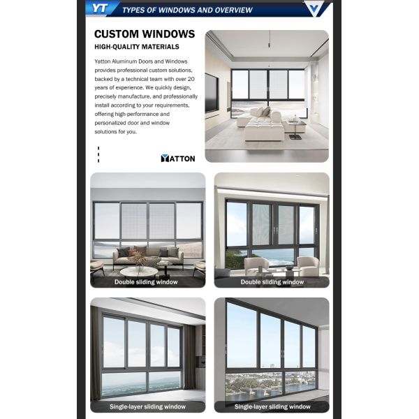 Modern Stainless Steel Screen Mesh Aluminum Frame Sliding Windows Aluminum bar for Window and Door for Kitchen School