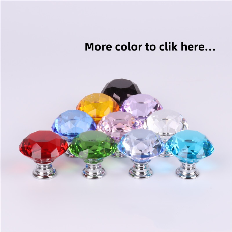 2025 Crystal Diamond Shape Kitchen Bedroom Hotel Cabinet Handles Knobs with Easy Installation