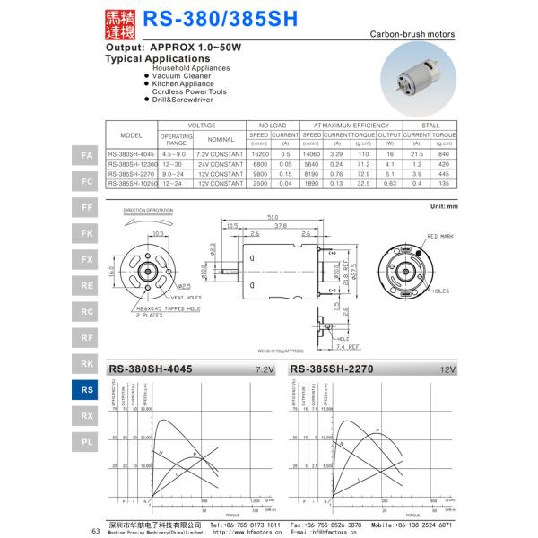 Сильный вращающий момент 24V 6800RPM почистил мотор щеткой сервопривода RS-380Shipping и регуляцию