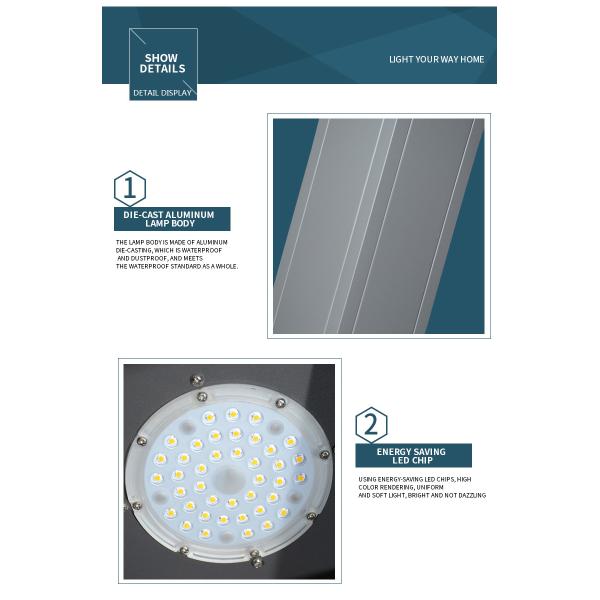 20W 30w 40w Path LED Garden Light High Power Height 2.5m 3m 3.5m 4M Modern