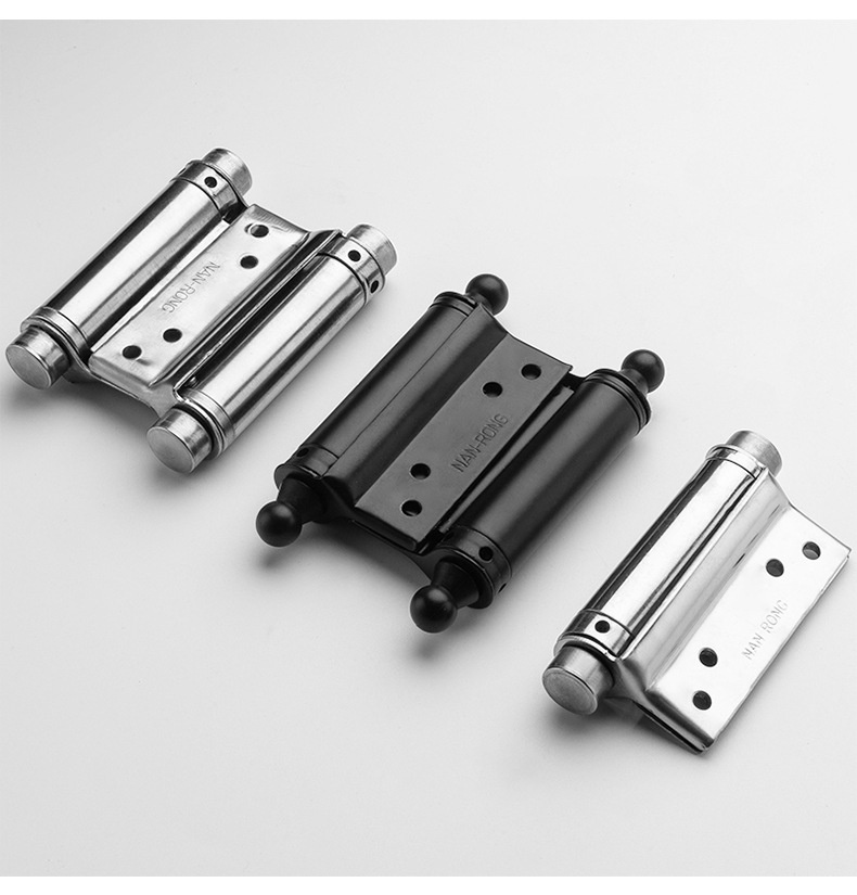 Modern Double-Open Automatic Closing Adjustable Stainless Steel Door Spring Hinge 110 Opening Angle Wall Mount