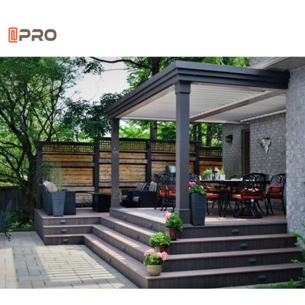 Canopy Timber Glass Roof Modern Aluminum Pergola Powder Coated