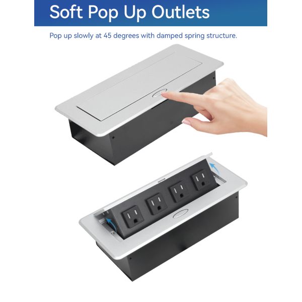 Commerical Recessed Power Pop Up Outlet Box For Workspace Office Desk