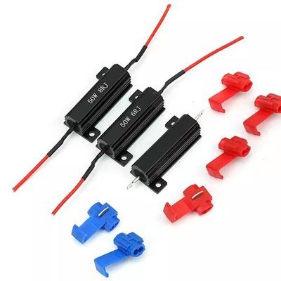 Gold Aluminum Shell Wirewound Resistor Car LED Lights Stable Performance Load