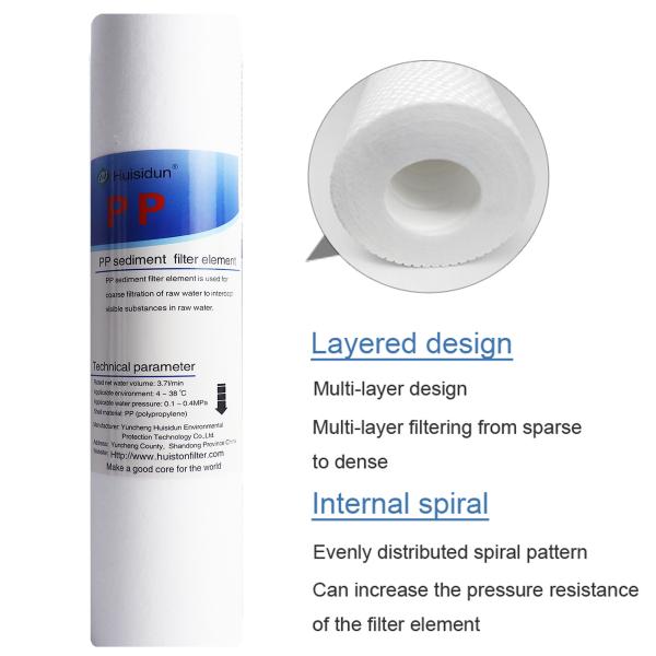 10/20inch 1/5 Micron PP Melt Blown Water Filter Cartridge for Home Water Purification