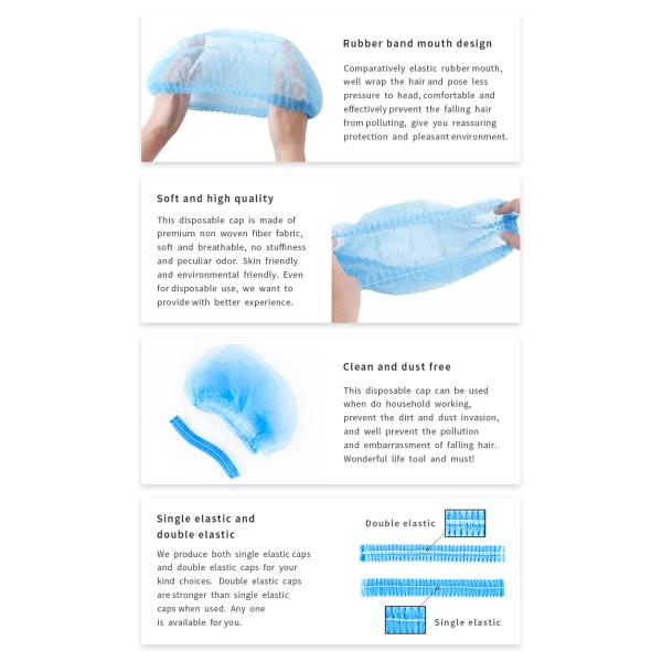Class I Disposable Non Woven Medical Bouffant Head Cap