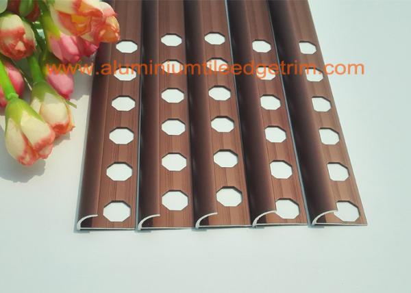 Rounded Face Edge Shower Porcelain Aluminium Tile Edge Trim 10mm Matt Copper