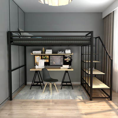 Commercial Furniture Wooden Kids Bunk Bed with Desk and Stairs