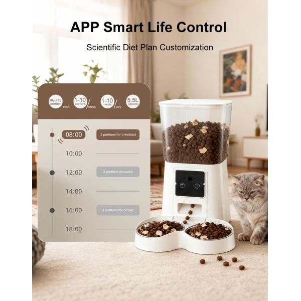 OEM/ODM Pet Products Smart Automatic Pet Feeder with WiFi App Control and Timed Feeding