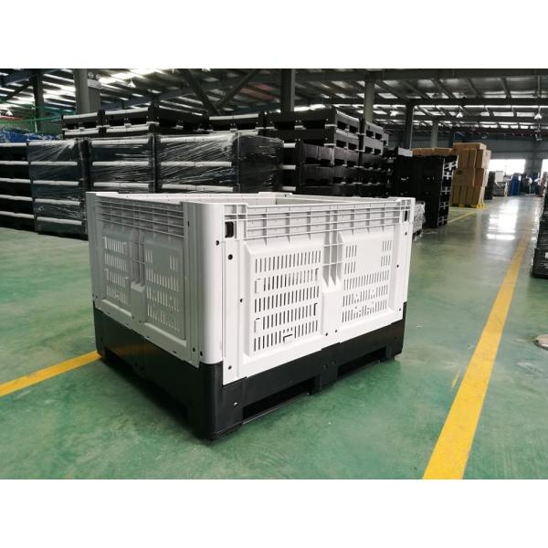 Foldable Plastic Pallet Box with 4 T Stadic Load and 0.5T Racking Load Space-saving