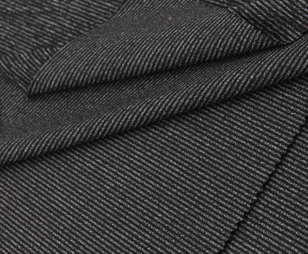 Cationic Stripes Grey Yarn Dyed Knit Fabric 280 GSM 87% Polyester 13% Spandex