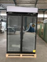 Refrigerador de cristal doble vertical de la puerta de R404a con el vidrio bajo libre de Frost E