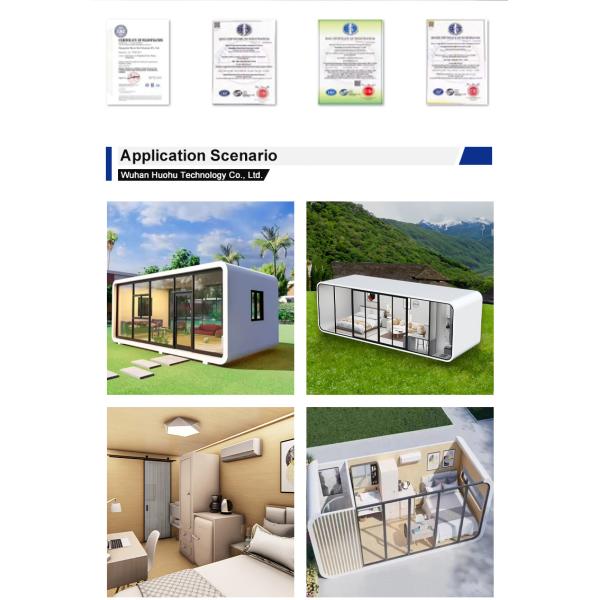 Installation of Apple Cabin House with Metal Carved Panel Exterior Wall and Lighting Socket Switch Electricity