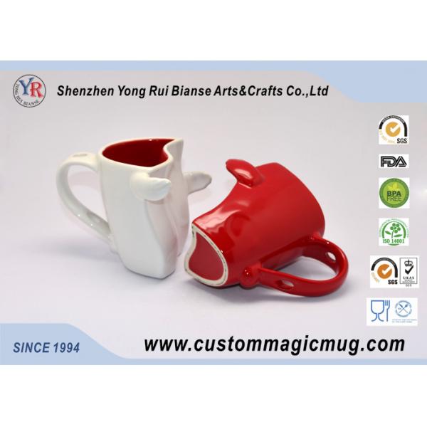 Fashion Novelty Porcelain Couples Coffee Mugs , Heat Sensitive Magic Mug
