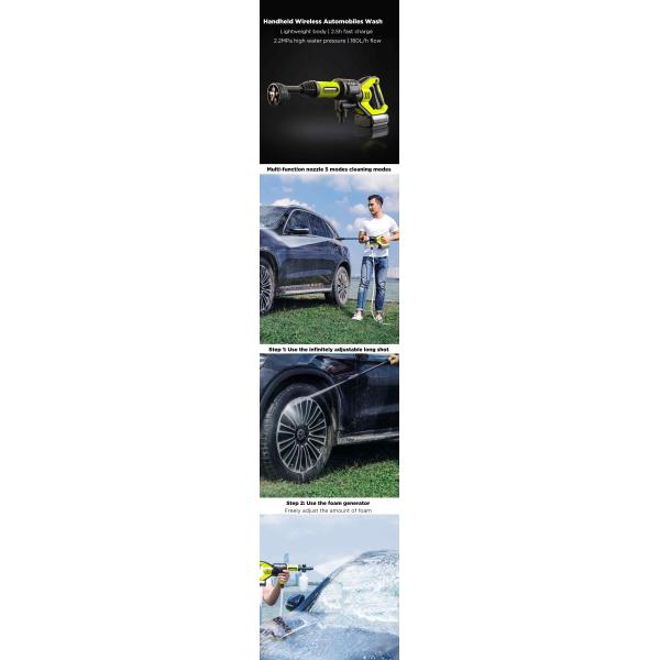 JW31 Cordless power washer rechargeable convenient car washer household high pressure washer,