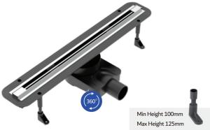 Plastic 360 Degree Height Adjustable Shower Drains Rotatable Horizontal Outlet