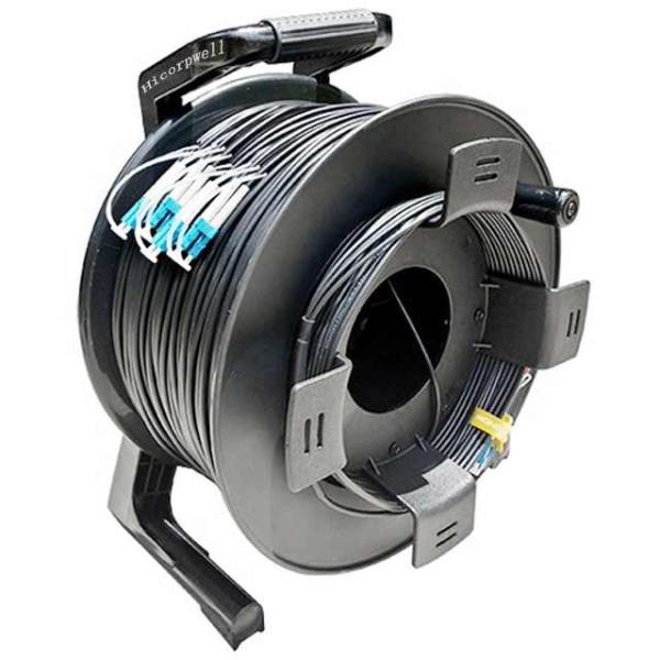 Черные наружные кабельные ролики 300M 250M 200M 150M 100m LC To LC Fiber Patch Cord Extension Cable Reel