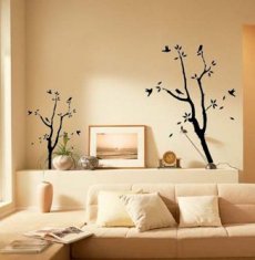 Modern Decorative Star Removable Tree Wall Flower Stickers G190