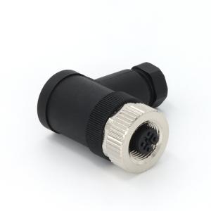 Conector feminina M12 circular angulada 5 pin A código parafuso de bloqueio