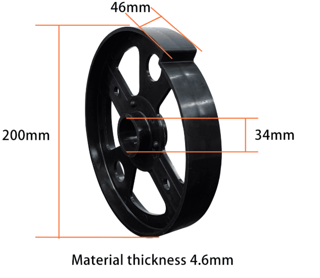 200 Through Hole Nylon Construction Flywheel Disc Multiple Size For Roller Shutters