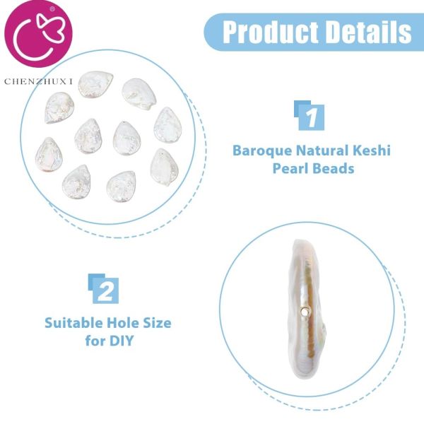 Wholesale 19-21mm White Baroque Pearl Bowl Buttons Freshwater Cultured Pearl Loose Bead