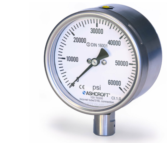 T6500W High Accuracy Pressure Gauge DIN 16001 With Sturdy Front Baffle Safety Structure