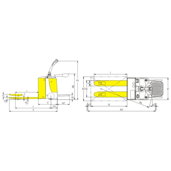 Simple 2 Ton Electric Pallet Truck Tiller Head Shockproof For Warehouse