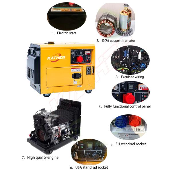 140kg Super Silent 3kva 5kva 8kva 10kva Portable Diesel Generator with ATS Auto Start 20kva 50kw