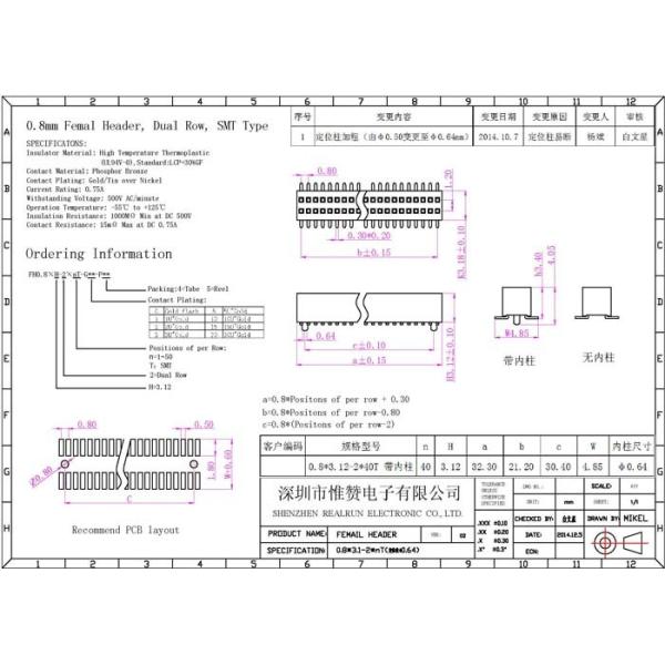 Поверхностная разъем-розетка Пин строки 30 двойника заголовка Пин держателя с типом КРЫШКИ