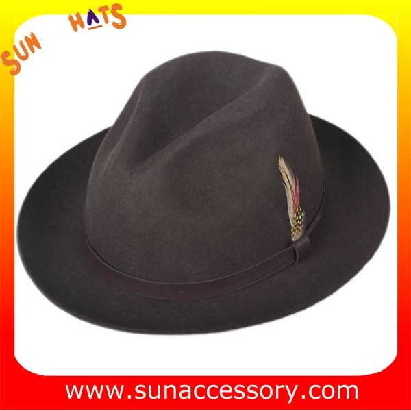 1088 Sun Accessory customized fashion mens fedora hats  wool felt hats