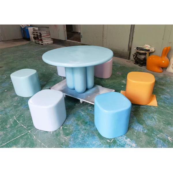 Colorful Fiberglass Outdoor Table Sculpture Art Seat Customized