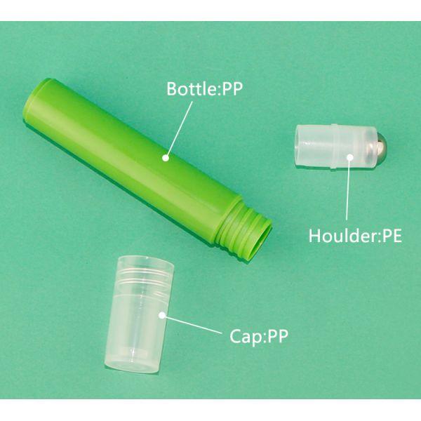 RPPH-2ml Mini Sample Size Clear Glossy PP PCR Roller Ball Bottle Applicator For Serum Essence