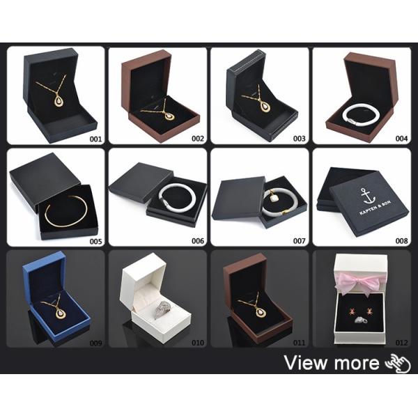 Luxury Black Paper Golden Chain Box Packing / Necklace Jewelry Box