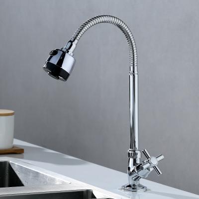 Poignée croisée de bec de robinet de cuisine de mur de fonctions flexibles du bâti 2