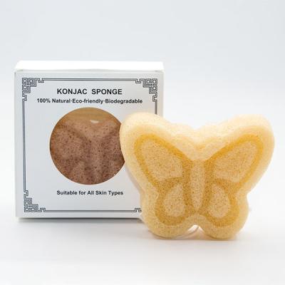 Various Colors Butterfly Bath Sponge Face Body Konjac Sponge Biodegradable