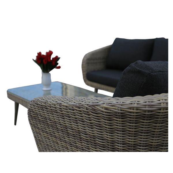 Leisure Factory Wicker Outdoor Garden Rattan L Shape Sofa Lounge Set for Patio and Balcony Use