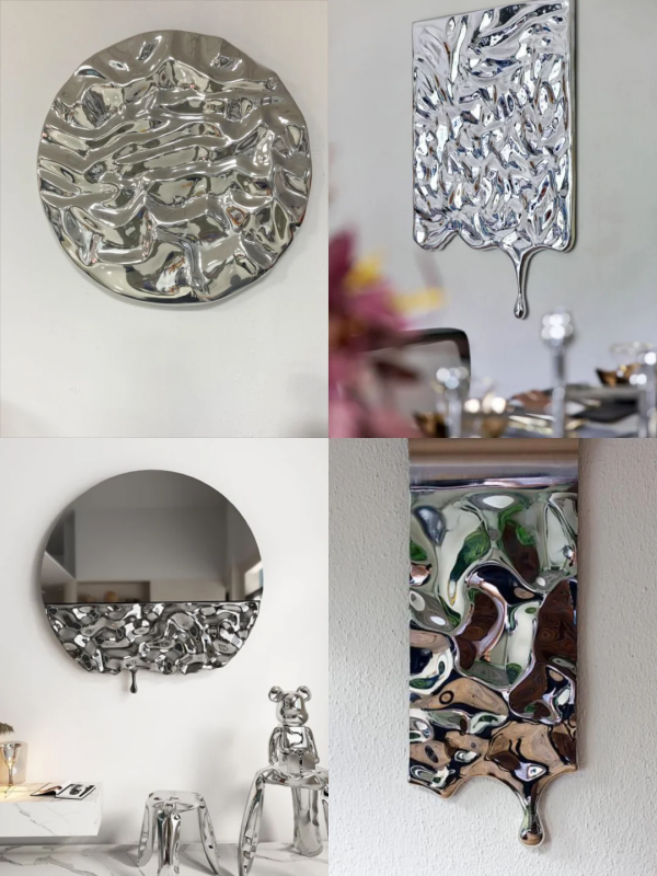 Pop Modern Home High Quality Glass Mirror Metal Wall  Art Decor Sculpture for Sale