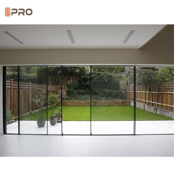 Soundproof Patio Pocket 96 X 80 Glass Sliding Doors Frameless Aluminum