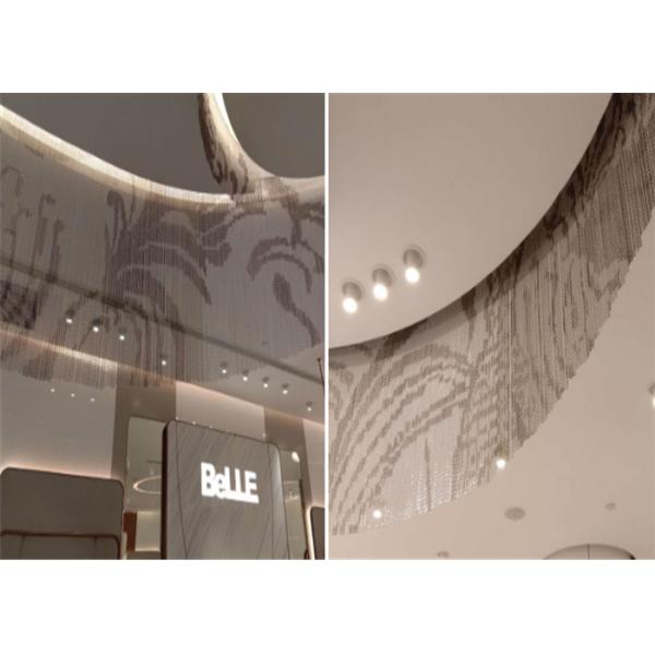 Алюминия золота декоративный занавес мухы металла ширины 3m цепной