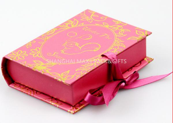 Book Style Branded Gift Boxes Pink Color Customize paper Unique Socks Packaging