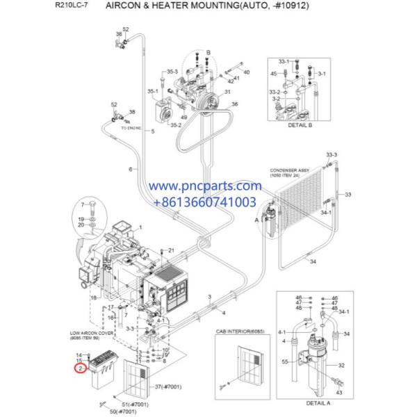 R210-7 Hyundai Spare Parts 11N6-90430 Ac Control Panel