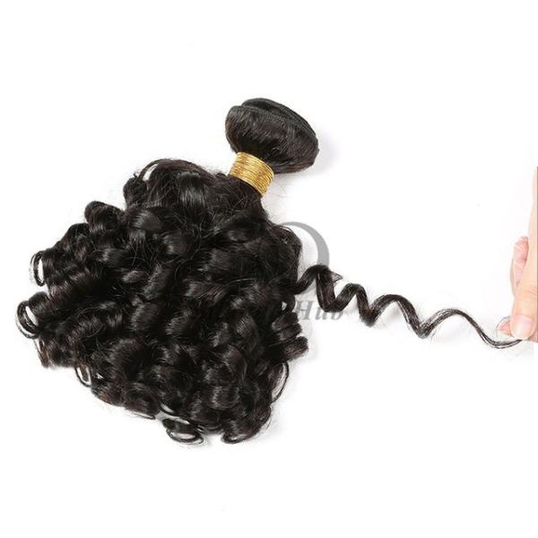 Natural Black Funmi Curly Remy Human Hair Bundles Sew In Weave Bundles Brazilian Bundle Deals