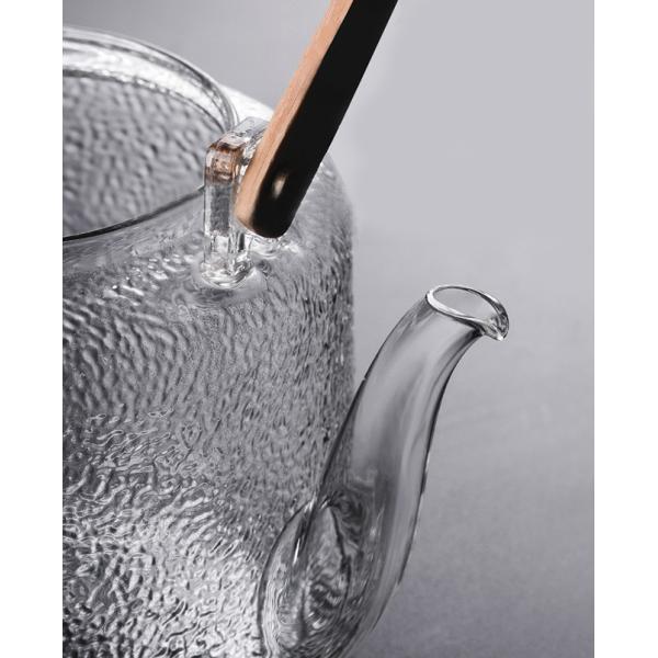 Handmade 1000ml Clear Glass Teapot Borosilicate Material Eco Friendly