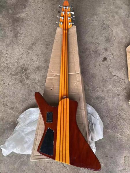Custom 24 Frets Neck Thru Body Abalone Neck Inlay 8 Strings Electric Bass Guitar
