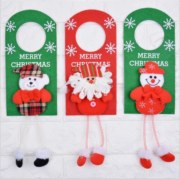 Santa Snowman Door Ring Hanging Christmas felt hanging decorative Christmas door knob hanger