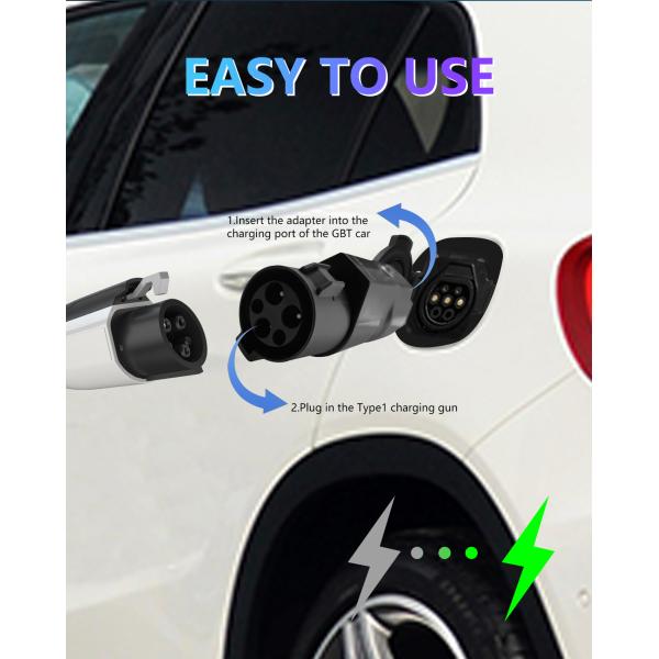 Black 7KW 32A 220V Type1/J1772 to Gbt Electric Vehicle Charger Adapter for Car Charging Connector Converter Electric
