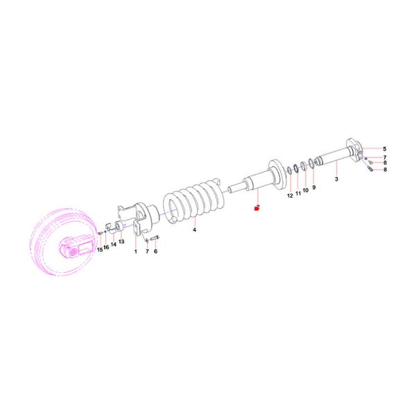 A229900006383 Tension wheel device 230-41-20000 for SANY SY215 SY235