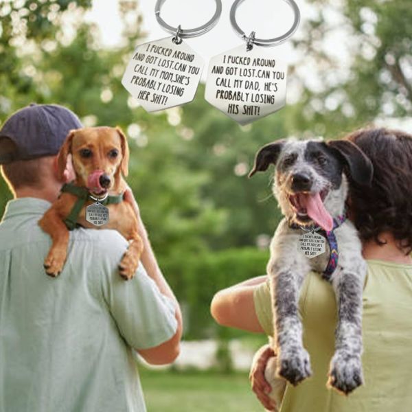 Customized Bone Shaped Enamel Dog Name Tag Funny Dog Tags,Stainless Steel Funny Pet Tag,Deeply Engraved Dog Collar Tag,Pet Cat Collar Charm Gift For Cats Owner Dog Lover