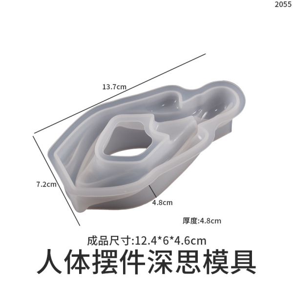 DIY crystal dropper resin gypsum human candle ornament silicone mold resin artistic table grinder